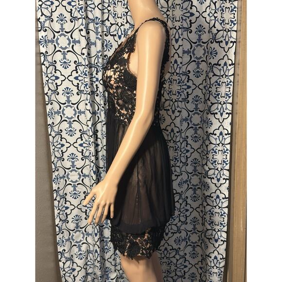 Jovani Women's Black 100% Silk Lace and Beaded Midi Balloon Dress SZ 4 Formal0 - Picture 2 of 13